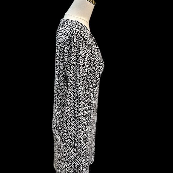 Diane Von Furstenberg DVF Reina Silk Blend Shift Dress Daisy Black/White Sz 12 - Picture 5 of 14